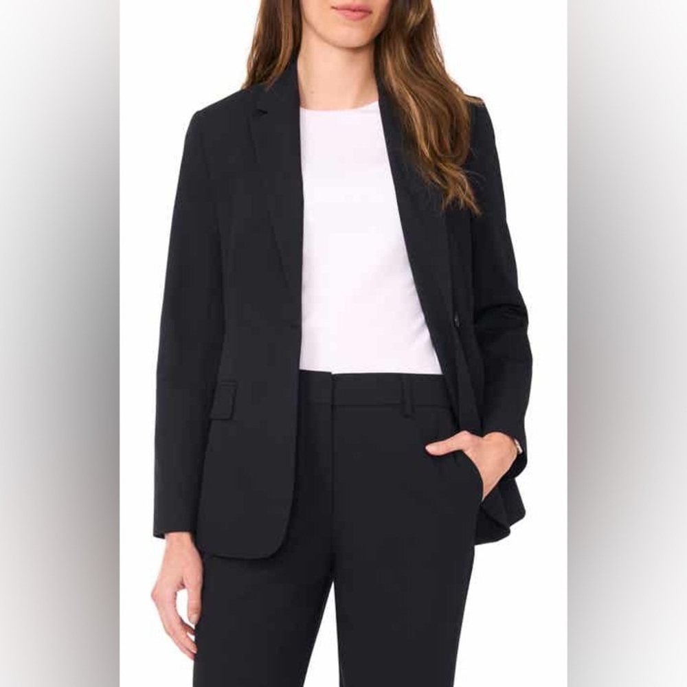 NWT Max Studio Black One Button Oversized Blazer Size Small